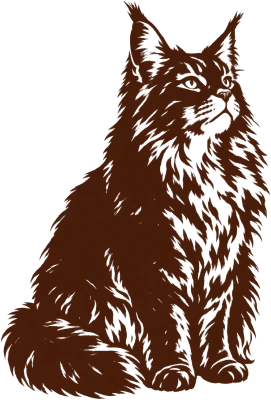 Sitzende Maine Coon – Bio-Nassfutter für Katzen